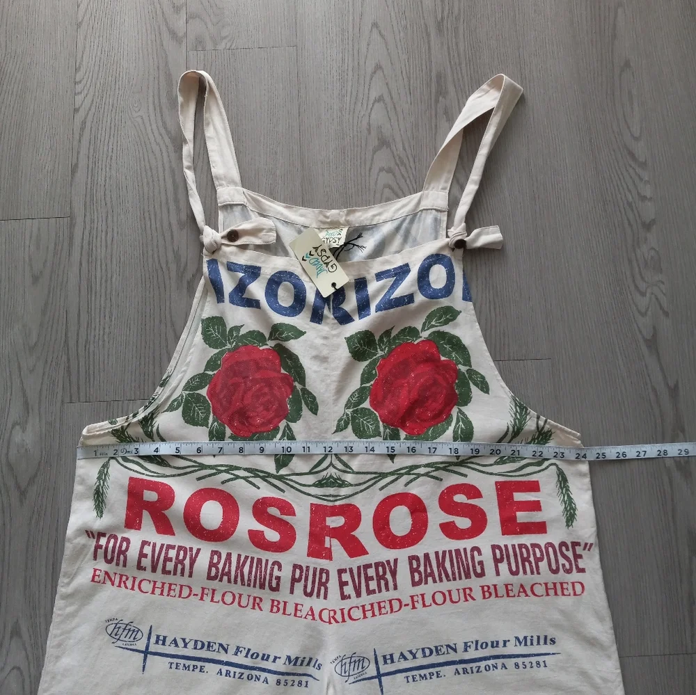 Jaded Gypsy Roses Flour Sack Market Fresh Overalls Cotton L/XL - Picture 8 of 16